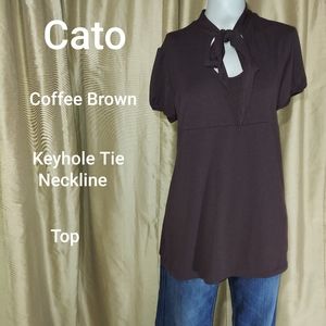 CATO keyhole tie neckline top size M